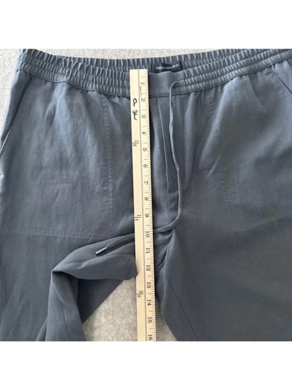 Banana Republic Tencel Linen Pants Womens Large Gray Slim Ankle Crop New